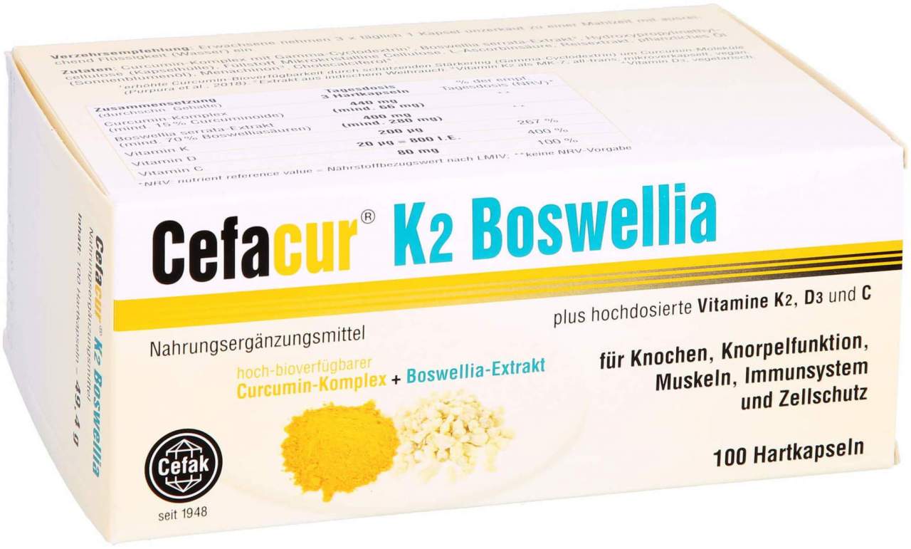 Cefacur K2 Boswelia Hartkapseln 100 Kapseln