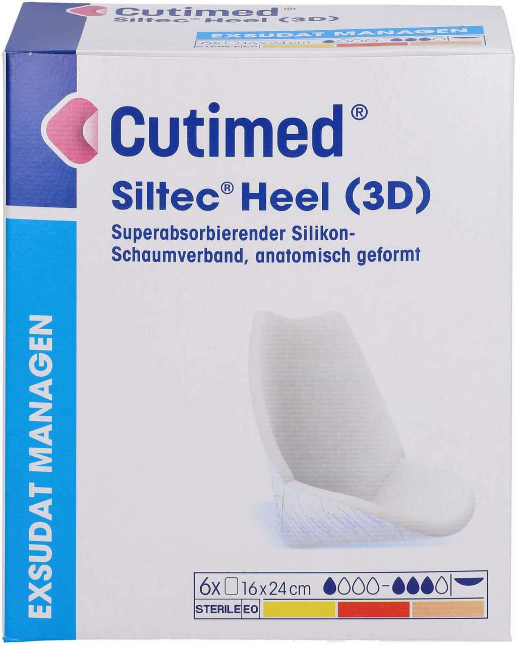 Cutimed Siltec Heel 3d 16x24 cm Kompress