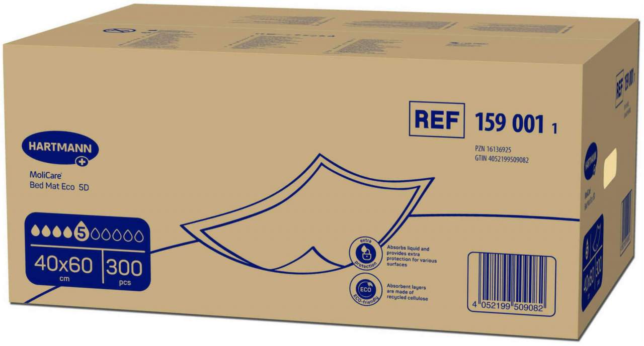 Molicare Bed Mat Eco 5 Tropfen 40 X 60 cm 300 Stück
