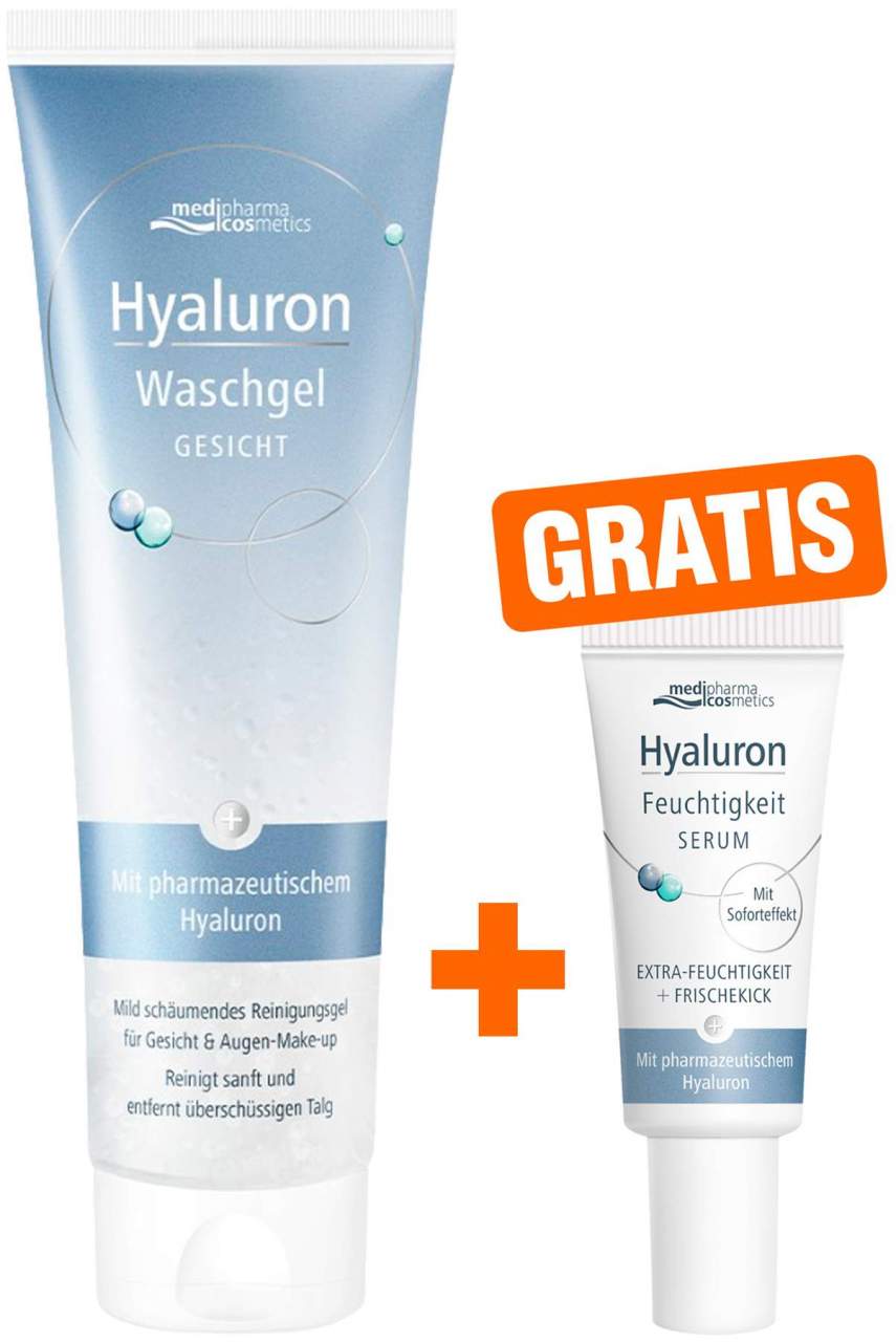 medipharma cosmetics Hyaluron Waschgel 150 ml + gratis Hyaluron Feuchtigkeit Serum 5 ml - Waschgel