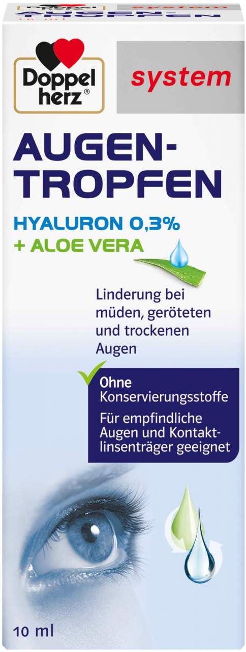 Doppelherz System Augentropfen Hyaluron 0,3% + Aloe Vera 10 ml