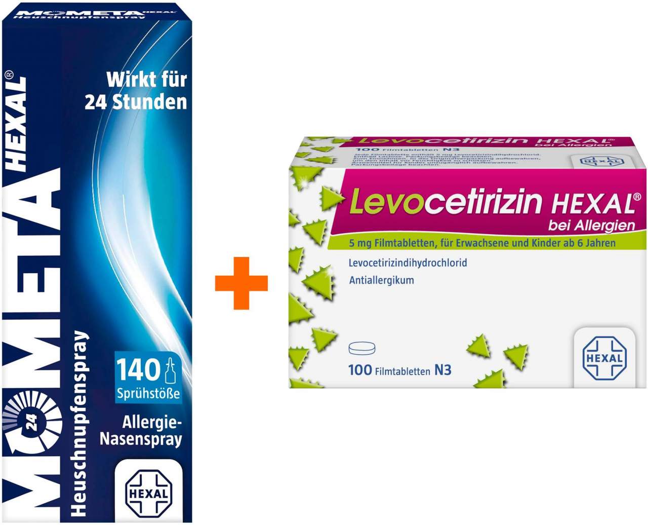Mometahexal Heuschnupfenspray 50µg 18 g Nasenspray + Levocetirizin Hexal 100 Filmtabletten