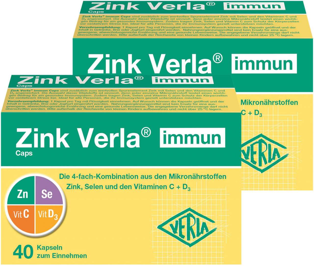 Zink Verla immun Caps 2 x 40 Kapseln