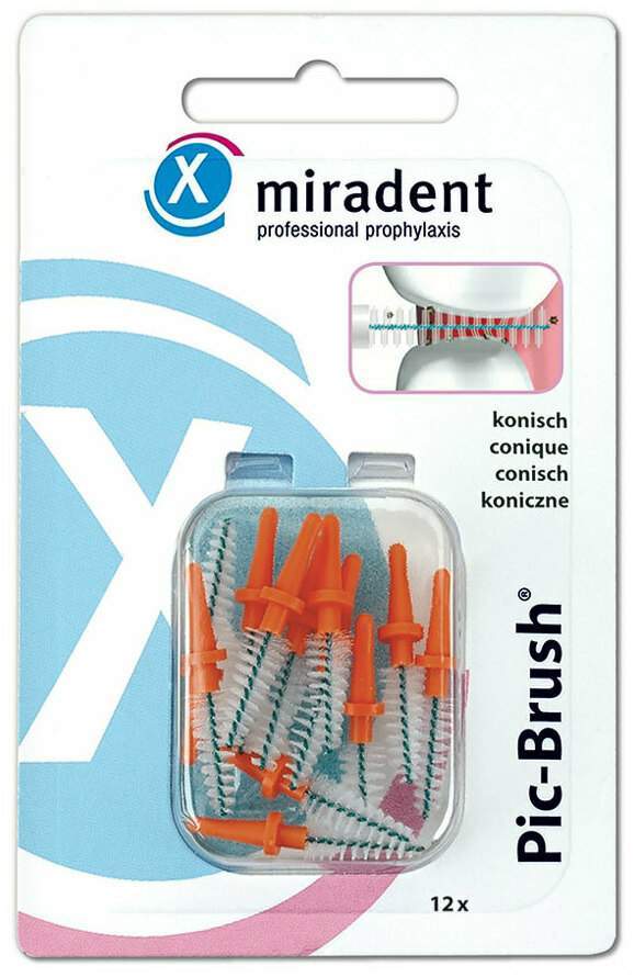 Miradent Interdentalbürste Pic-Brush Conical Orange 12 Stück