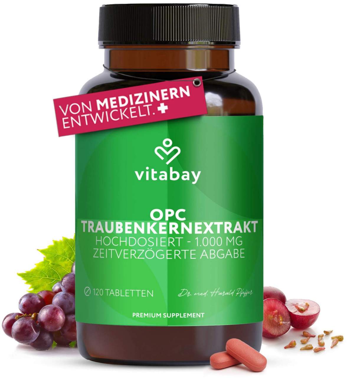 Opc Traubenkernextrakt 1000 mg Hochdos.+vegan Tab.