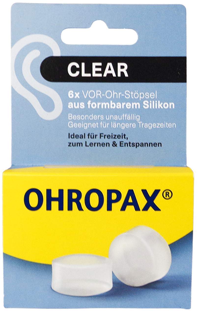 Ohropax Clear Silikon Vor-Ohr Stöpsel 6 Stück