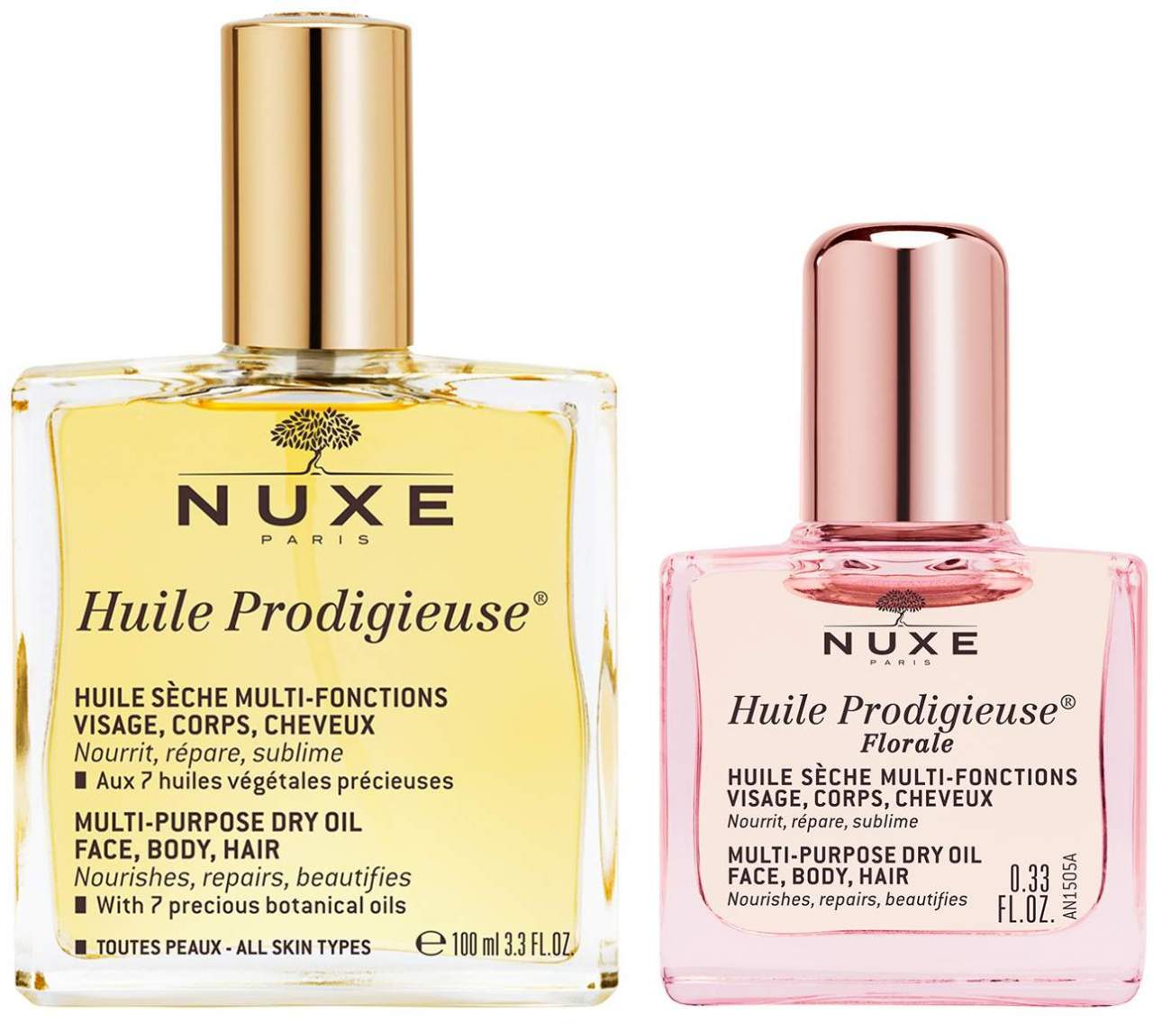 NUXE Huile Prodigieuse NF 100 ml + gratis Huile Prodigieuse Florale 10 ml - Bei trockener Haut