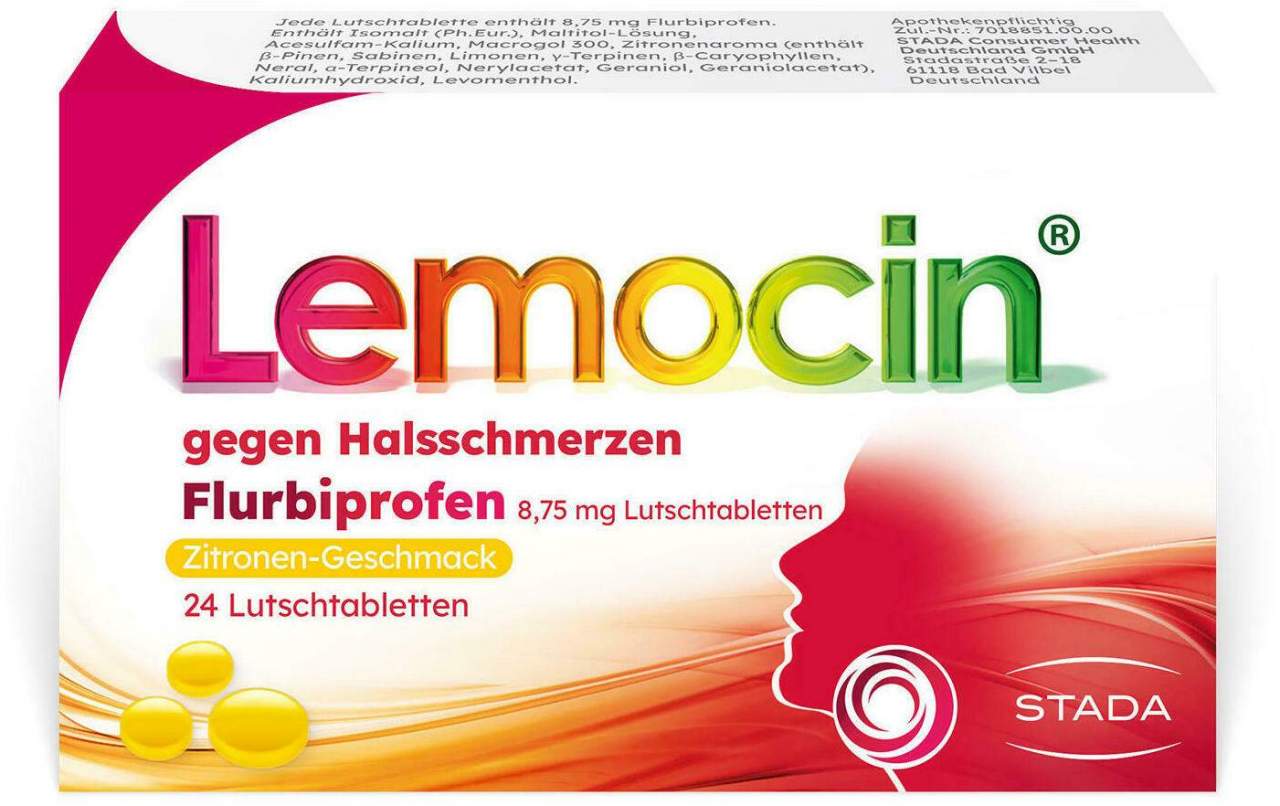 Lemocin gegen Halsschmerzen Flurbiprofen 8,75 mg Lutschtabletten