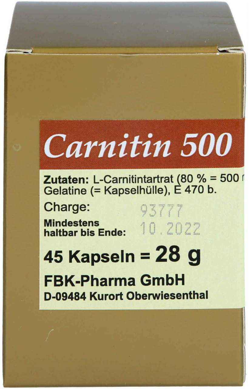 Carnitin 500 Kapseln 45 Stück