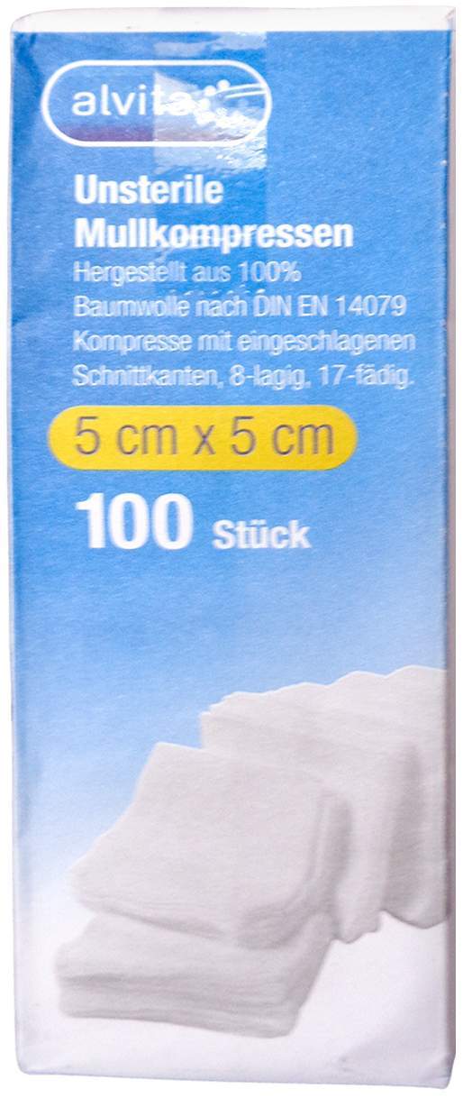 Alvita Mullkompressen Unsteril 5x5 cm