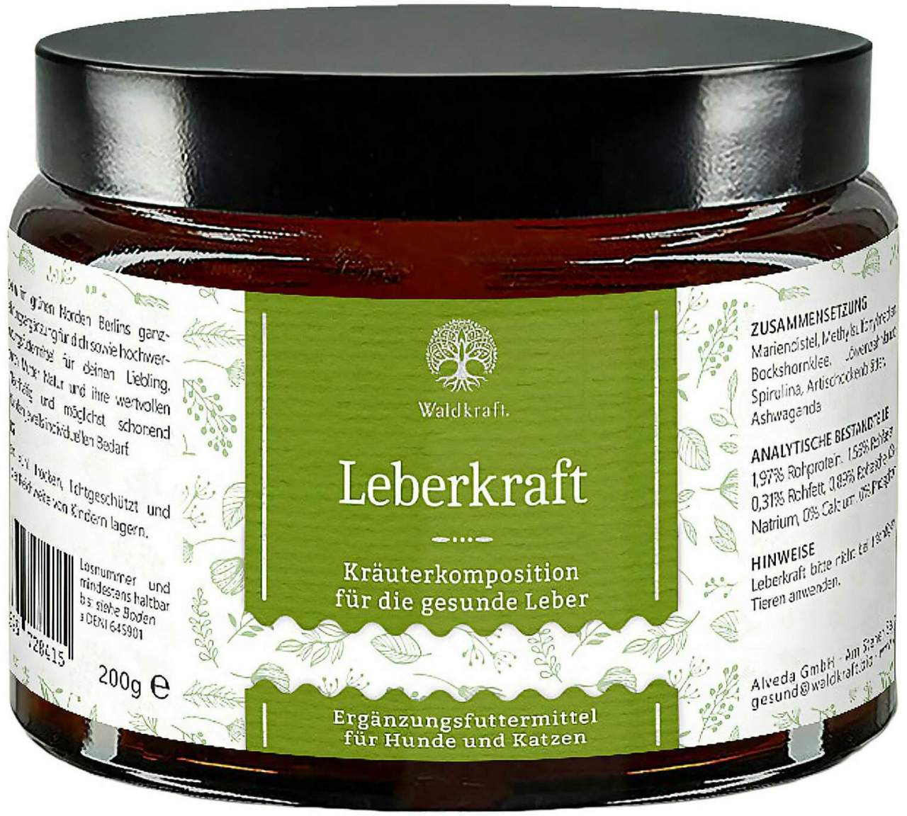 Leberkraft Kräuterkomposition 200 g Pulver für Hunde und Katzen