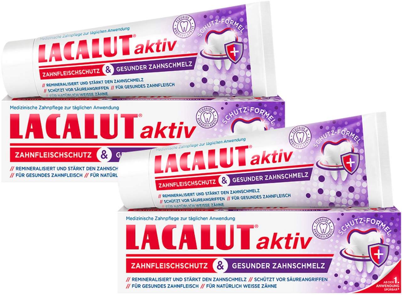 Lacalut aktiv Zahnfleischschutz & gesunder Zahnschmelz 2 x 75 ml