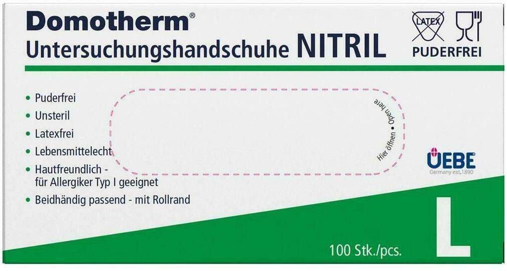 Domotherm Unt.Handschuhe Nitril Unste.Pf L Blau