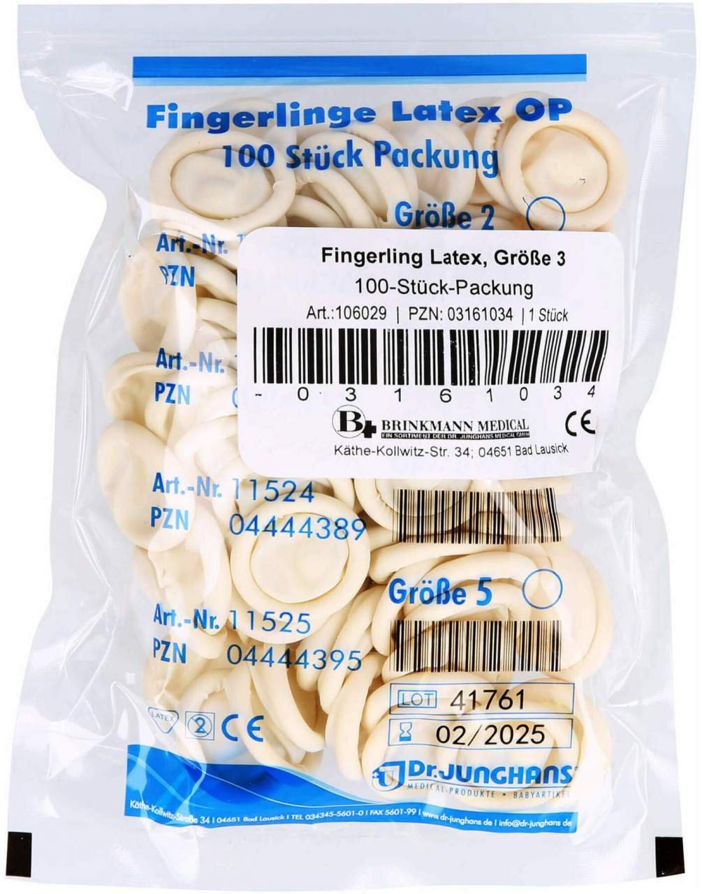 Fingerling Op Latex Gr.3 Gerollt