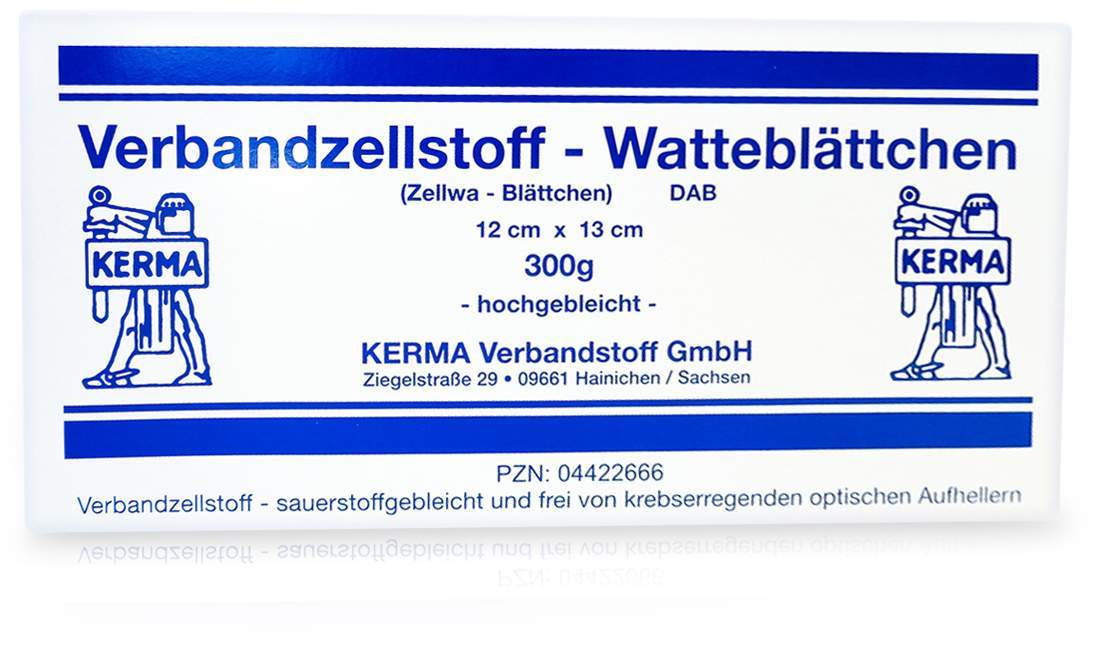 Verbandzellstoff Watteblaettch.12x13cm Hochgebl
