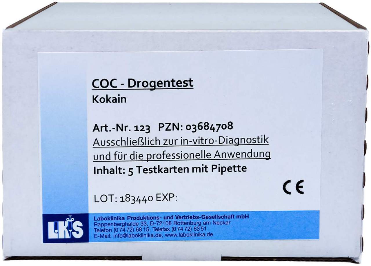 Drogentest Kokain Single Test Card Urin Lks