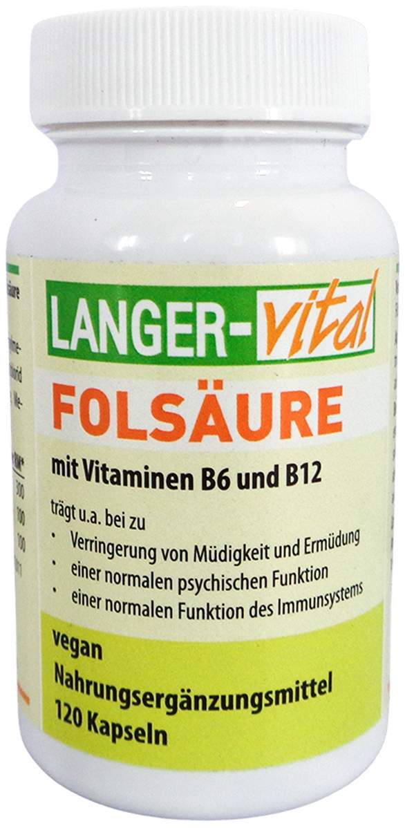 Folsäure 600 µg B6 B12 Methylcobalamin 120 Kapseln
