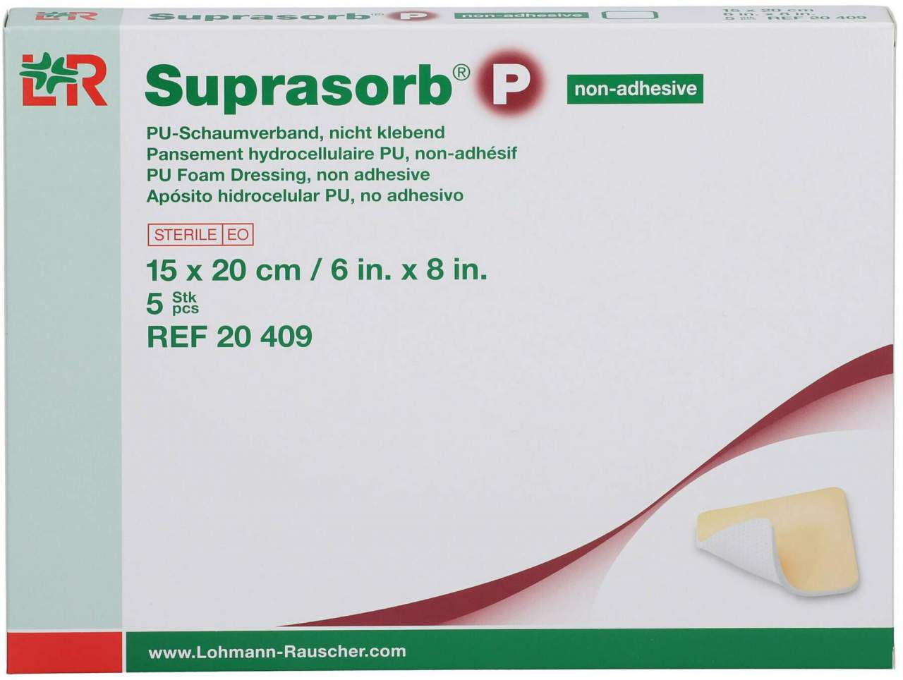 Suprasorb P Pu-Schaumv.Nicht Klebend 15x20 cm