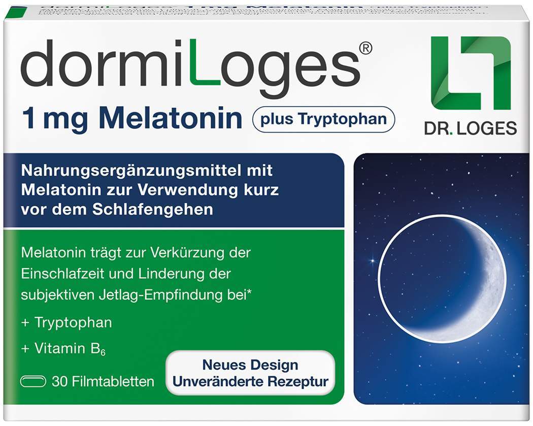 Dormiloges 1 mg Melatonin Plus Tryptophan 30 Filmtabletten