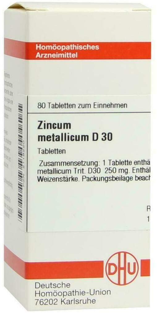 Dhu Zincum Metallicum D30 80 Tabletten