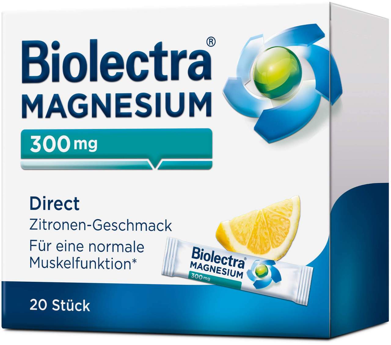 Biolectra Magnesium 300 mg Direct Zitronengeschmack 20 Beutel