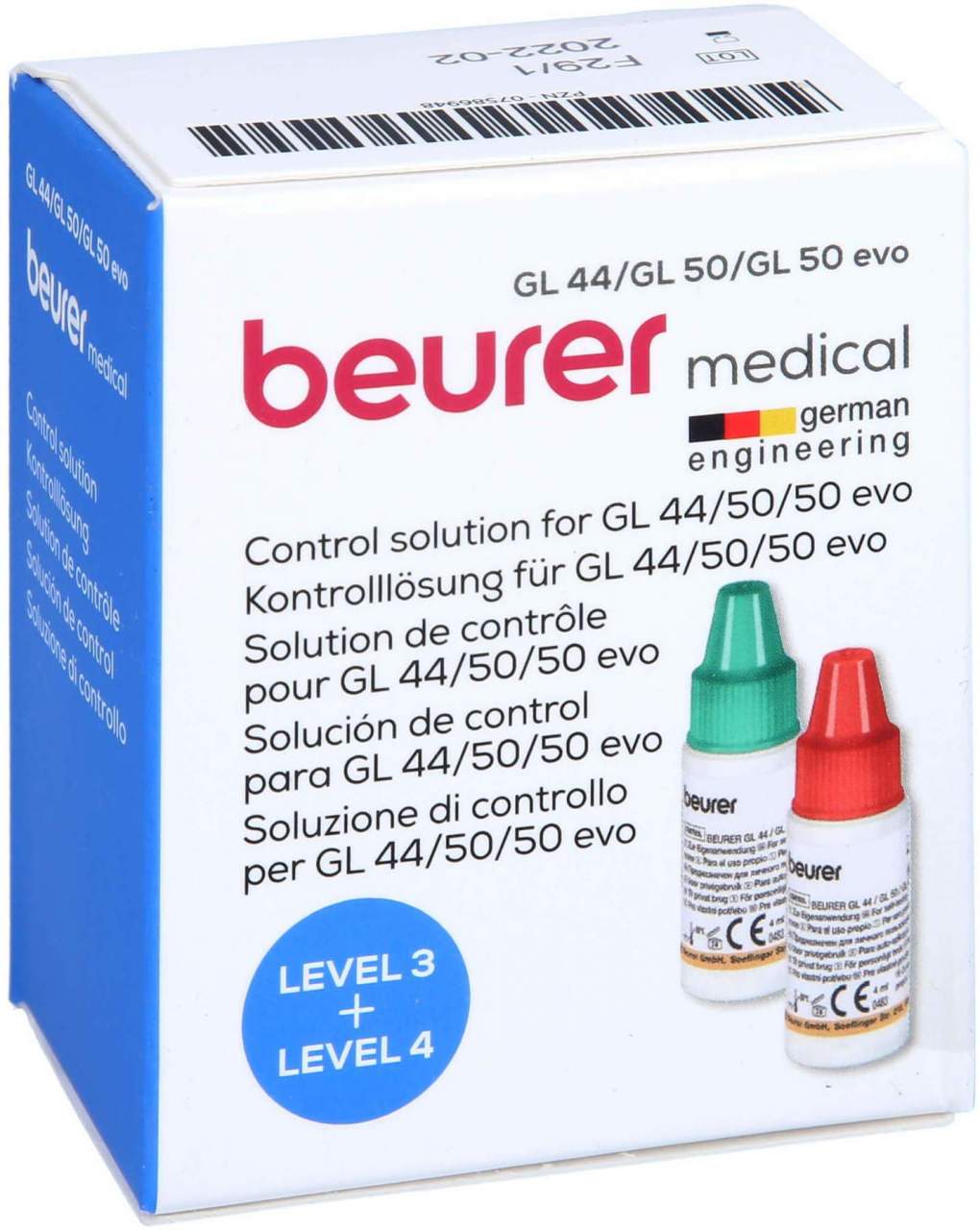 Beurer Gl 44 und Gl 50 Kontrolllösung Level 3 und 4 2 X 4 ml