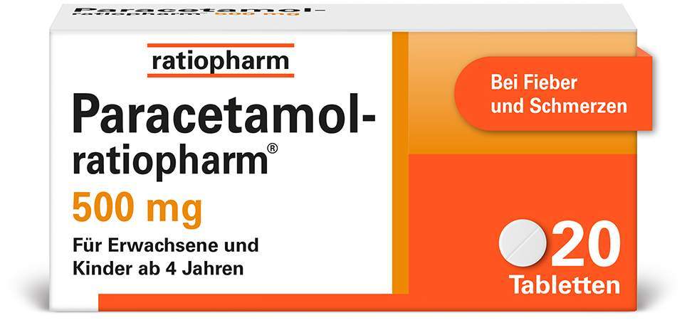 Paracetamol-ratiopharm 500 mg 20 Tabletten