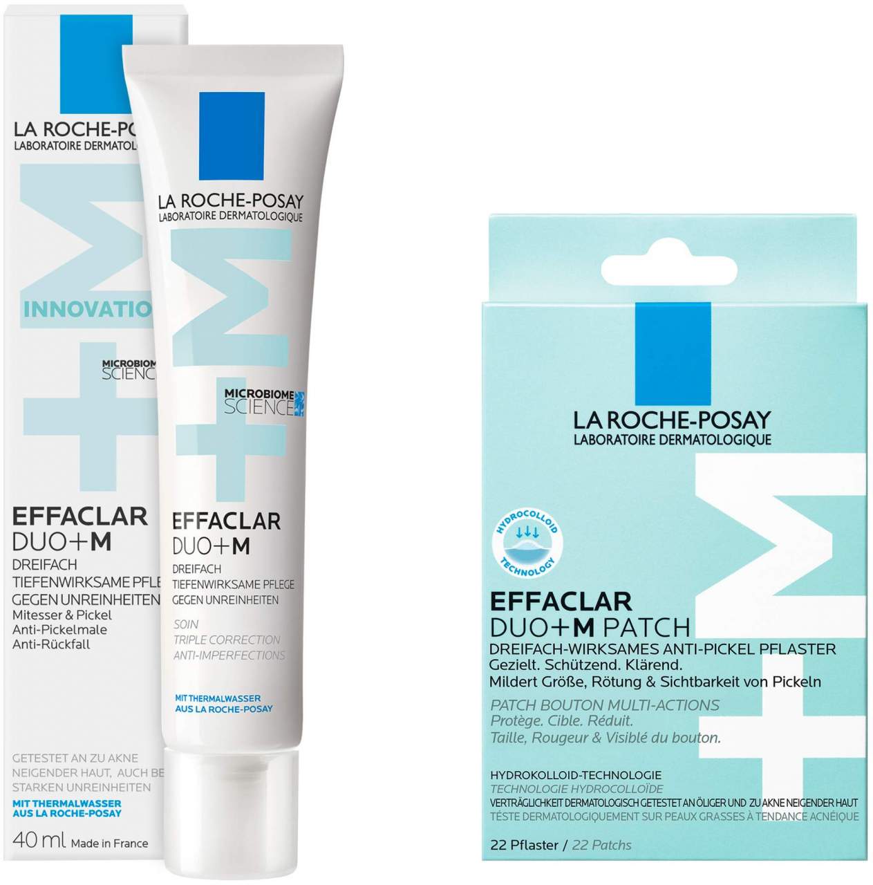 La Roche Posay Effaclar Duo+M Patch 22 Pflaster + La Roche Posay Effaclar Duo + M Creme 40 ml