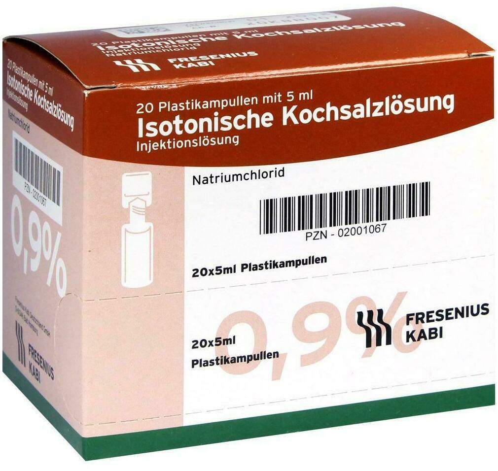 Isotonische Kochsalzlösung 0,9 % Plastik 20 X 5 ml Ampullen