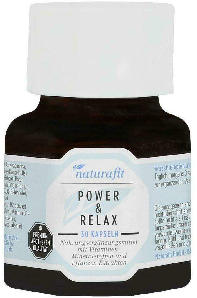 Naturafit Power & Relax Aschw.Rhod.Opc Q10 Bvit.Mg 30 Stück