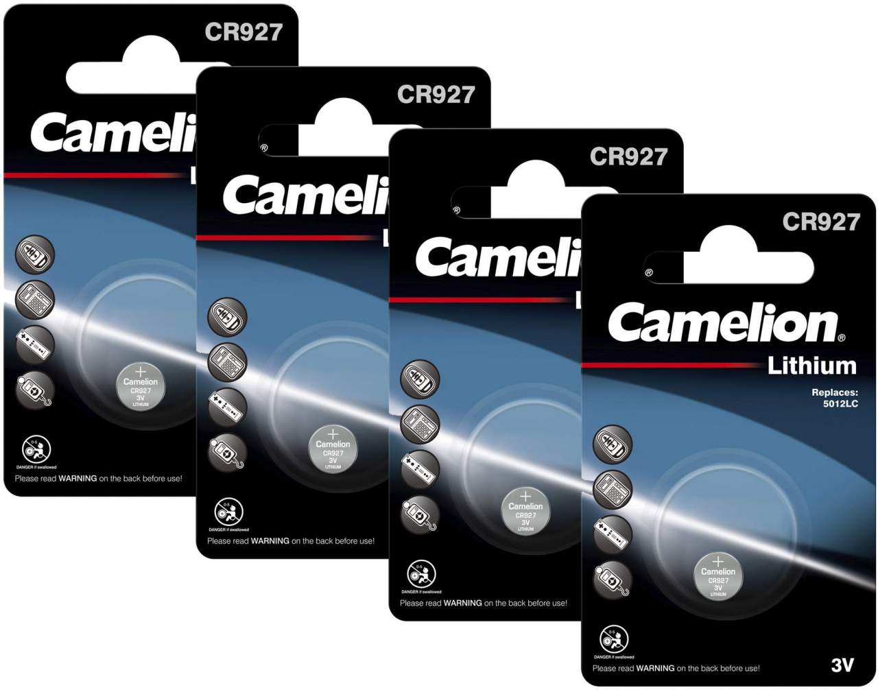 4 x Camelion Lithium Knopfzelle CR927 3V, 1 Stück