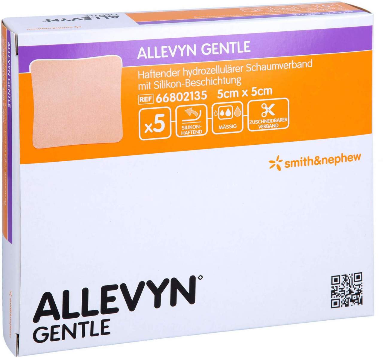 Allevyn Gentle 5 X 5 cm Schaumverband 5 Stück