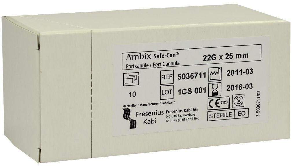 Ambix Safe Can Portpunktion Kanüle 22gx25mm Gerade
