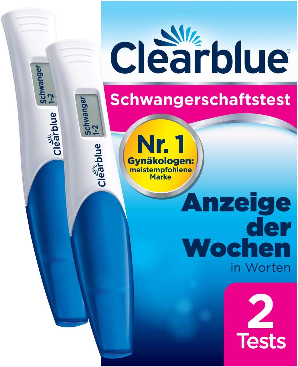 Clearblue Schwangerschaftstest mit Worten & Wochenbestimmung 2 Stück