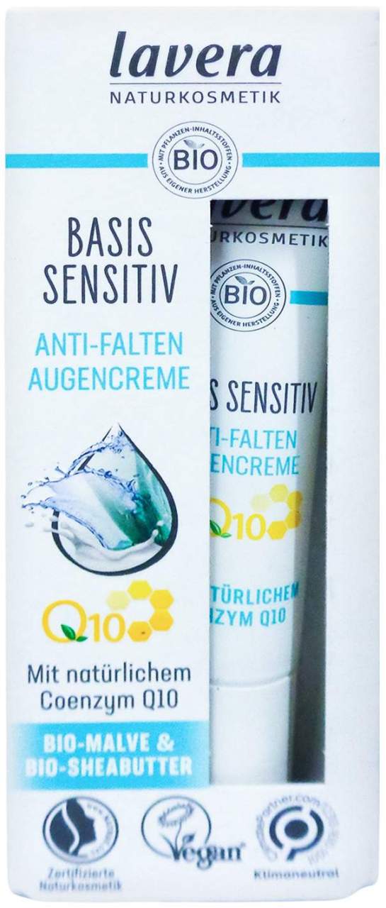 Lavera Basis Sensitiv Anti-Falten 10 Augencreme Q10 15 ml