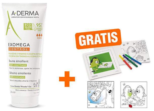 A-Derma Exomega Control Balsam rückfettend 200 ml + gratis Malbuch - Bei Hautreizungen