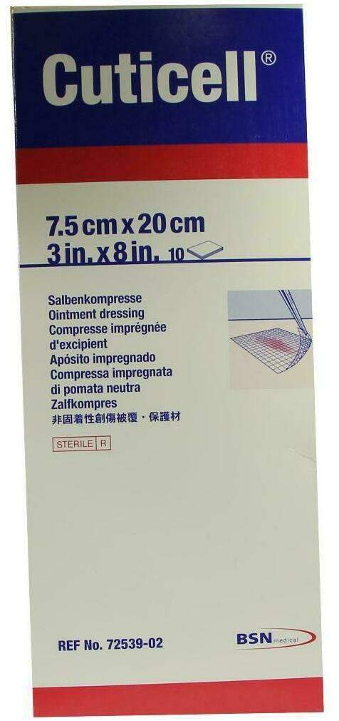 Cuticell Salbenkompresse 7,5 X 20 cm 10 Stück