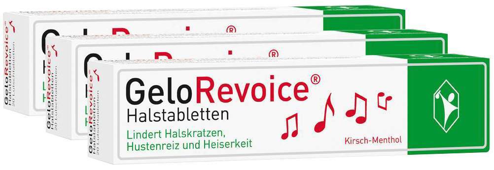 GeloRevoice Halstabletten Kirsch - Menthol 3 x 20 Lutschtabletten