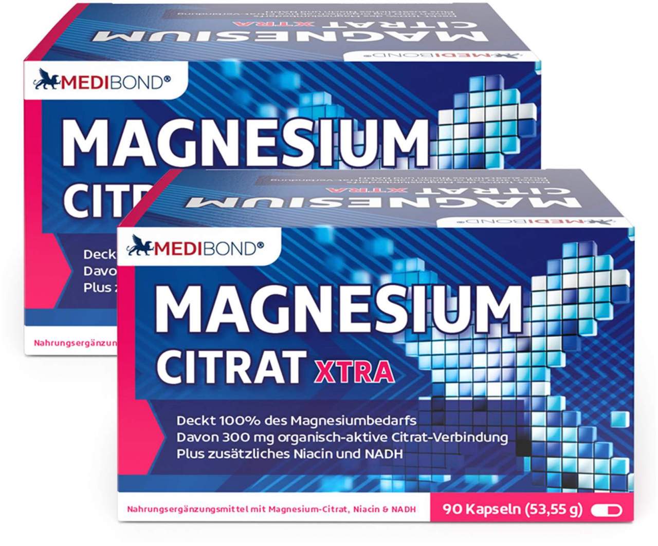 2 x Magnesium Citrat XTRA Medibond 90 Kapseln
