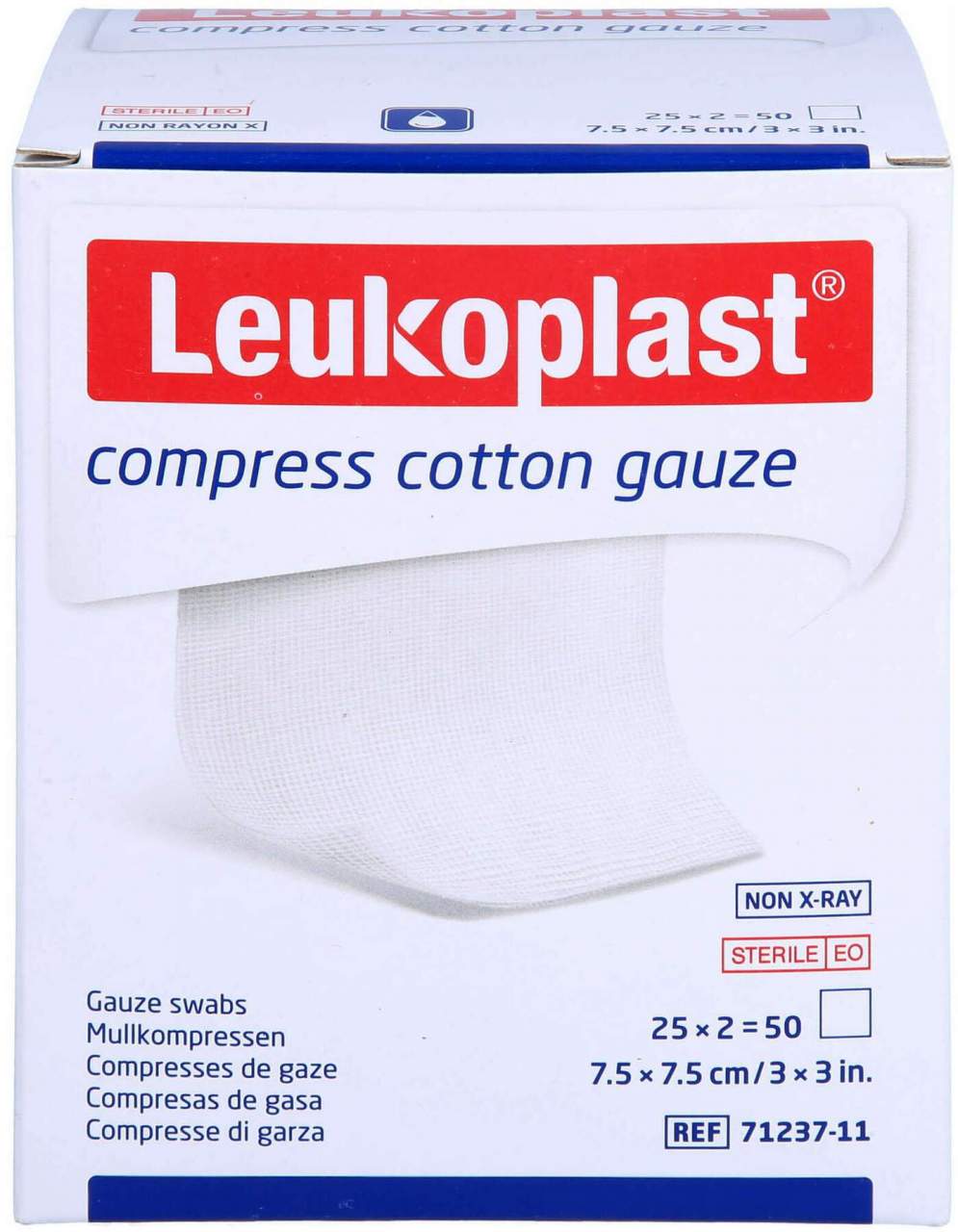 Leukoplast Compress Cotton Gauze 7,5 X 7,5 cm Ste.