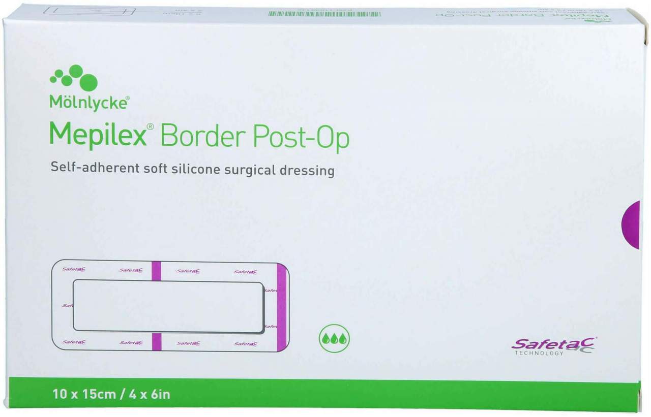 Mepilex Border Post-Op Schaumverband Haftend 10 X 15 cm 10 Stück
