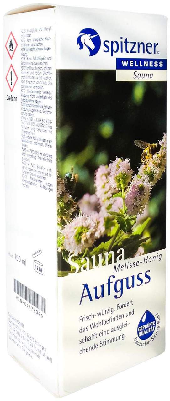 Spitzner Saunaaufguss Melisse Honig Wellness 190 ml