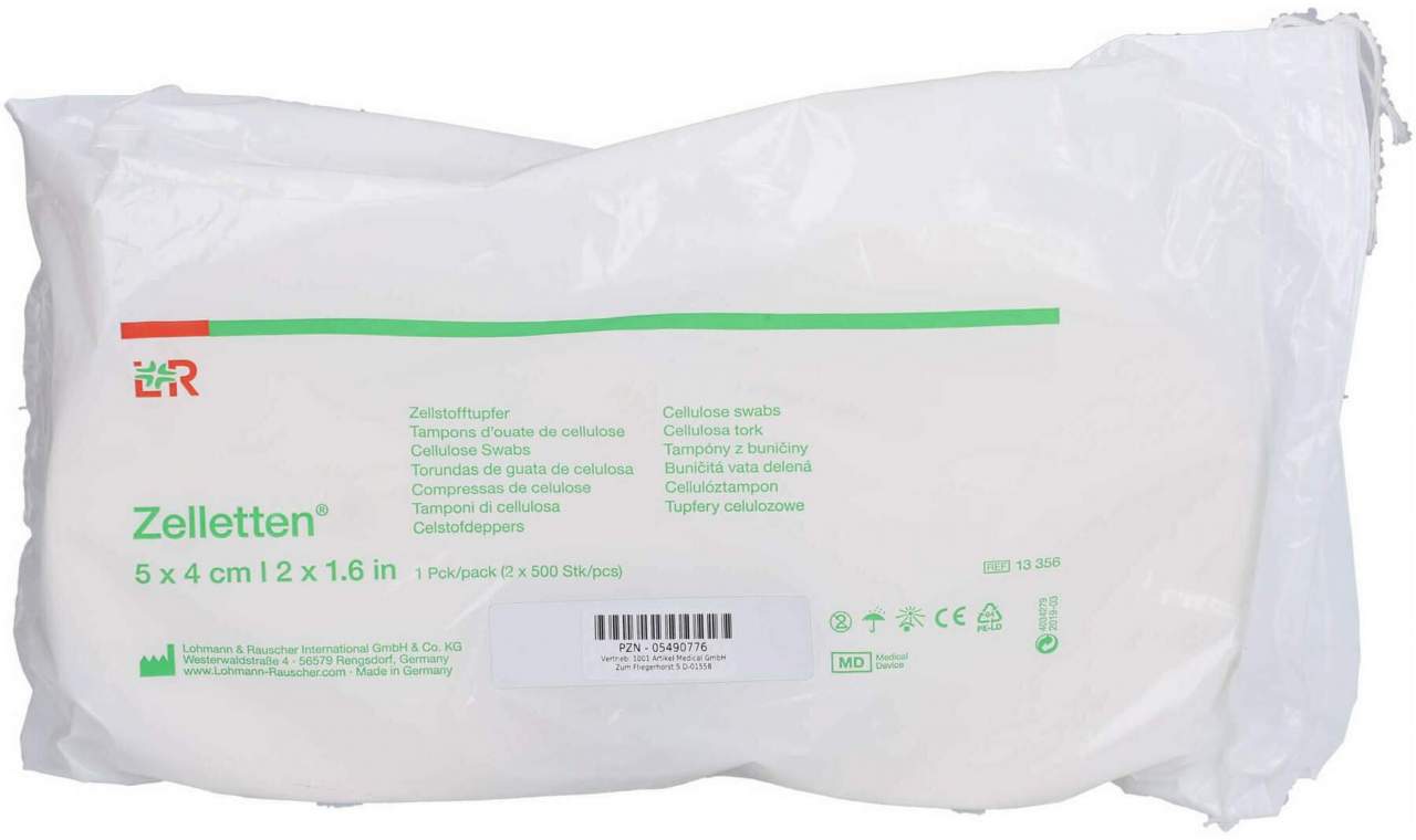Zelletten Tupfer 4x5 cm Unsteril Rolle