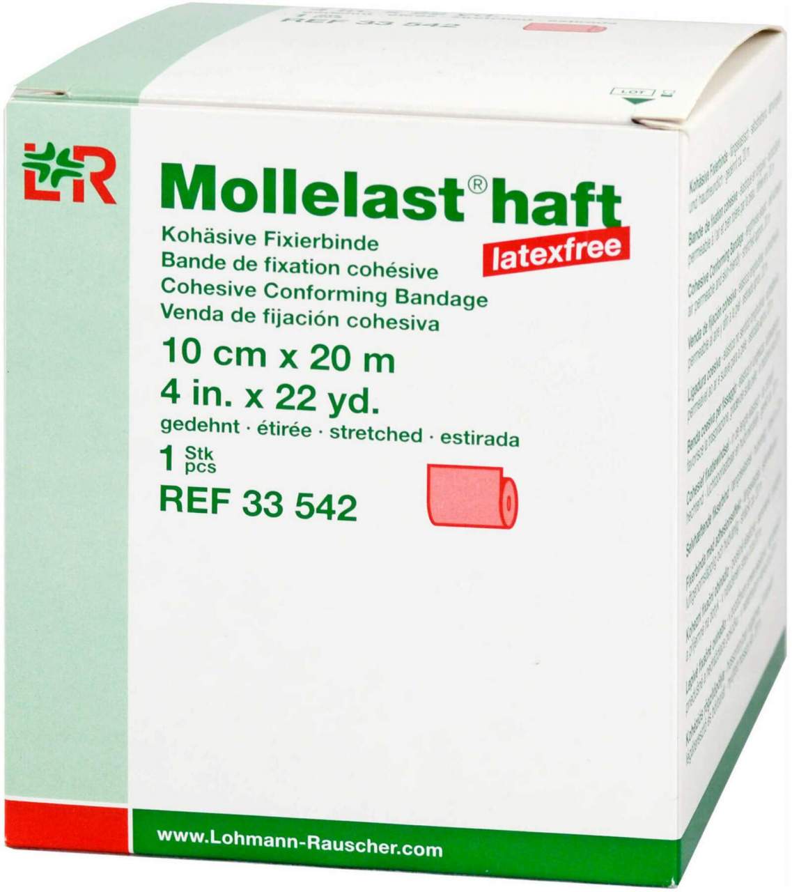 Mollelast Haft Binden Latexfrei 10 cm X 20 M Rot 1