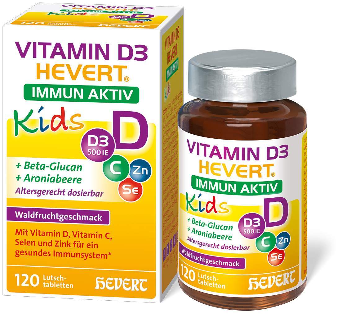 Vitamin D3 Hevert Immun Aktiv Kids 120 Lutschtabletten