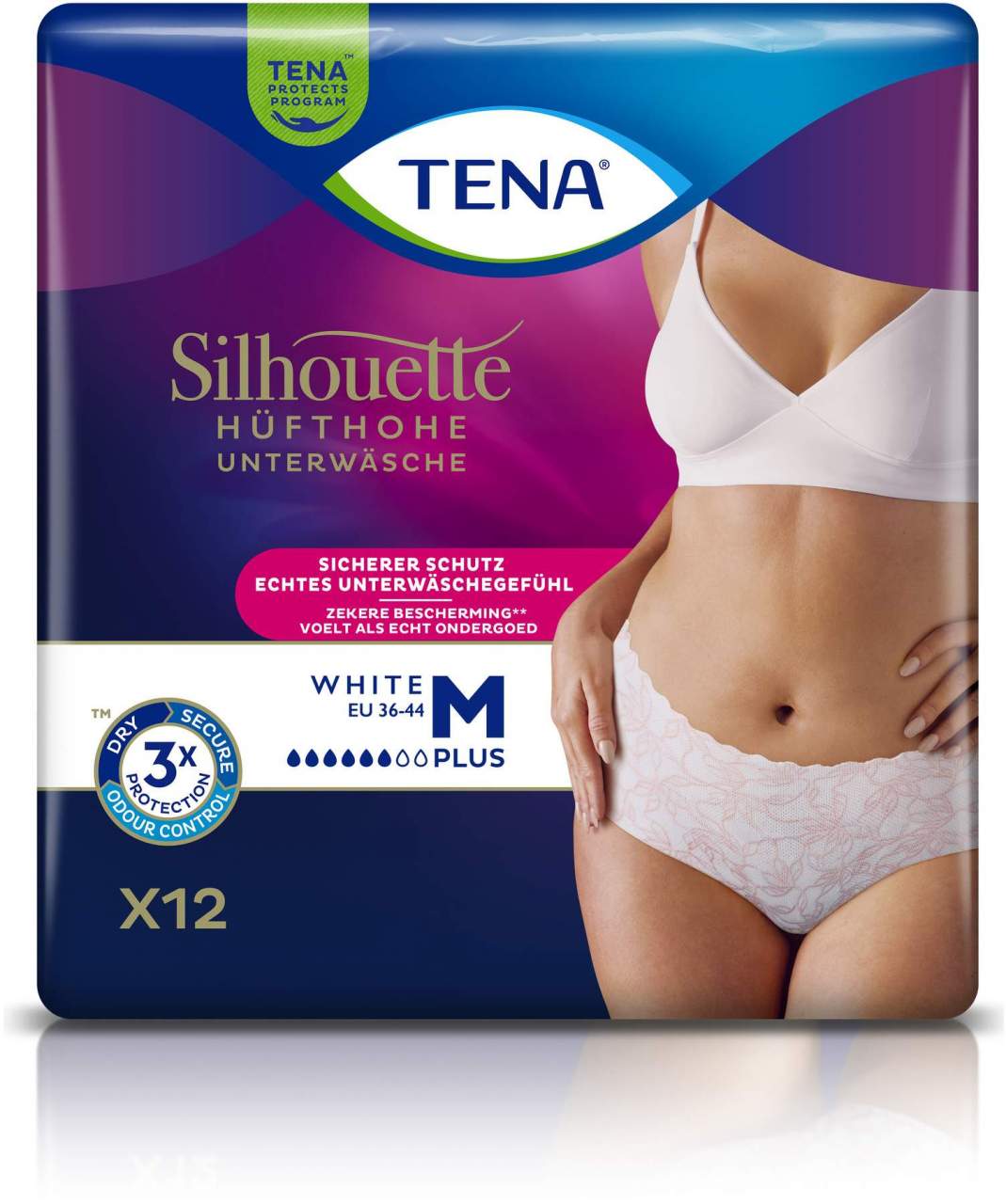 Tena Silhouette Plus M White 2 X 12 Inkontinenzhosen