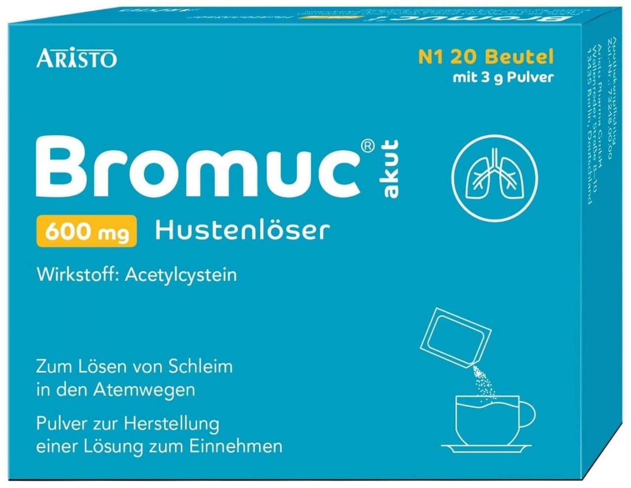Bromuc Akut 600 mg Hustenlöser 20 Beutel