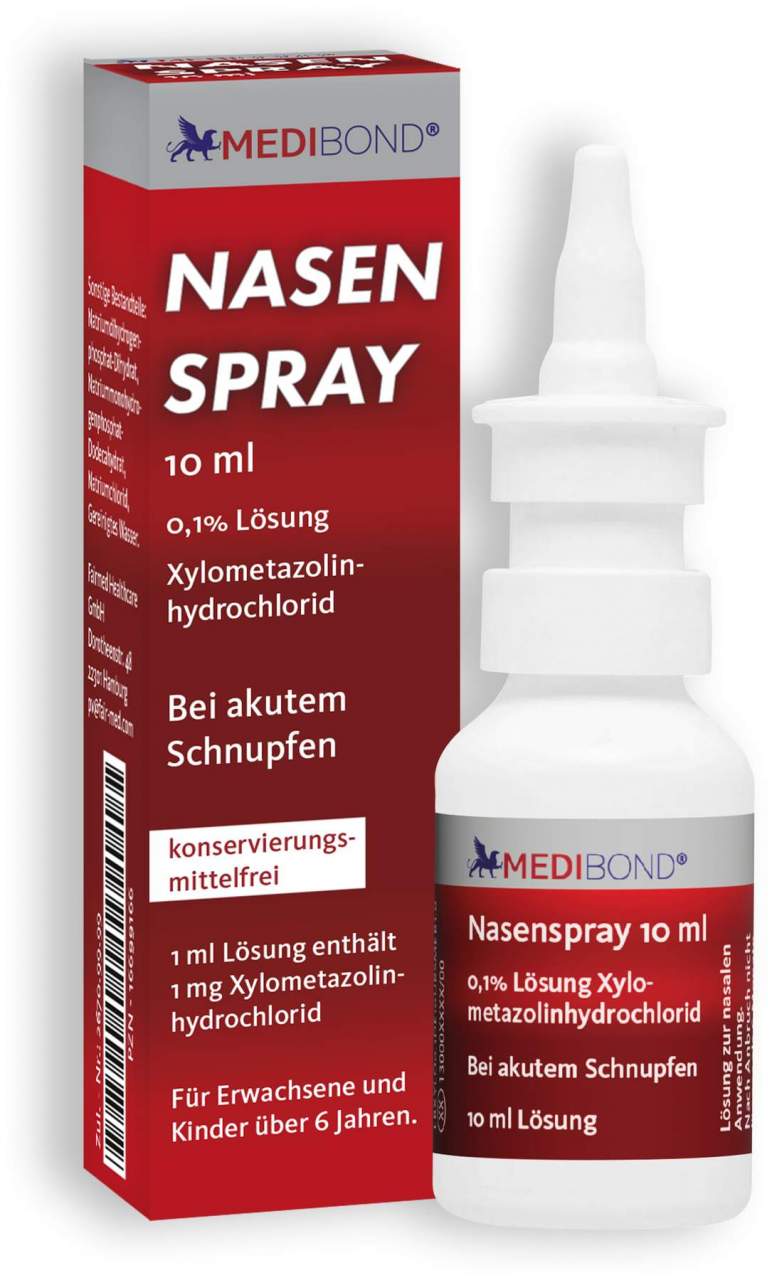 Nasenspray Medibond 10 ml 0,1% Lösung Xylometazolin