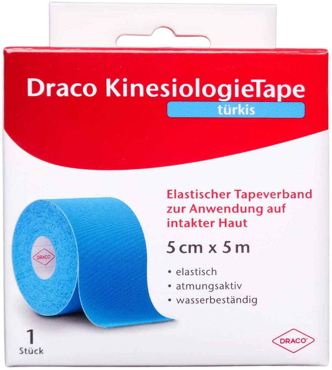 Draco Kinesiologietape Türkis 5 cm X 5 M