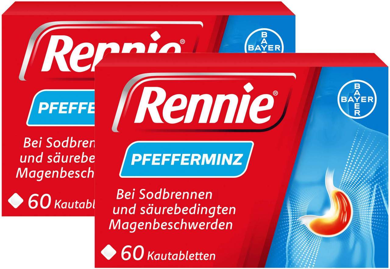 Rennie Pfefferminz 2 x 60 Kautabletten